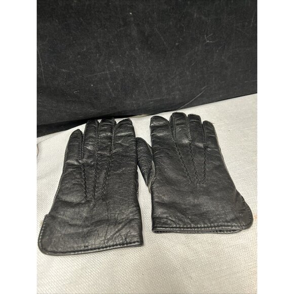 Vintage Imported Leather Fur Lined Gloves 11 - Picture 1 of 5